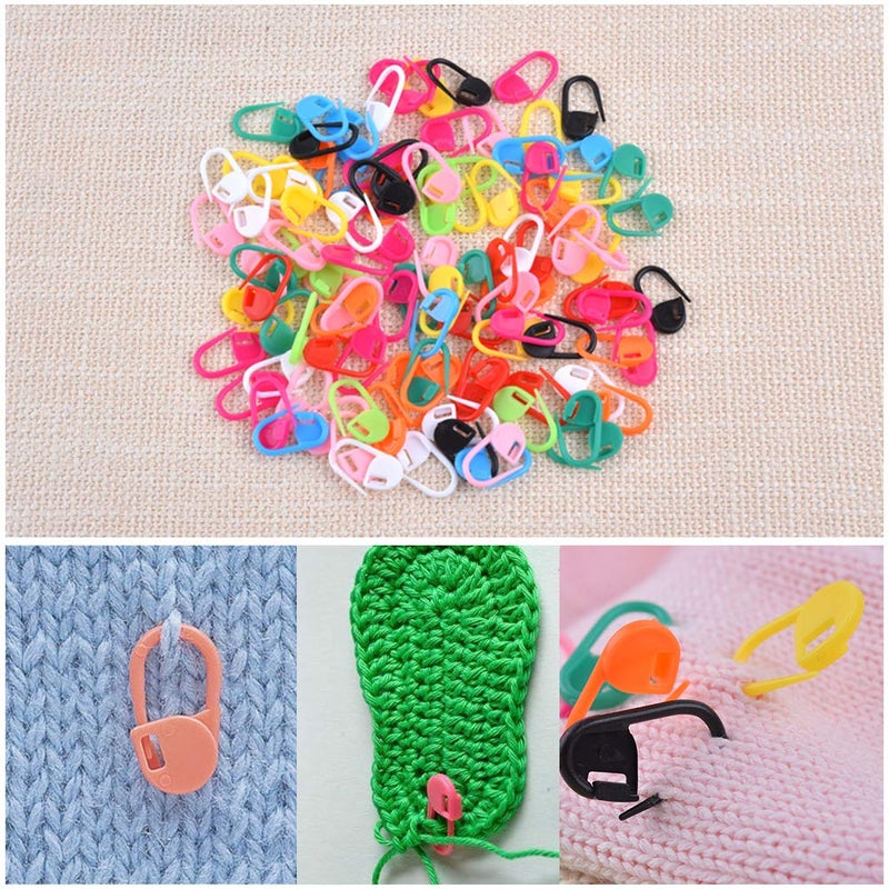 Mayboos 500 Pieces Colorful Knitting Markers Crochet Clips, Knitting Crochet Stitch Markers, Stitch Counter Needle Clips for Knitting DIY Craft Plastic Safety Pins - Image 5